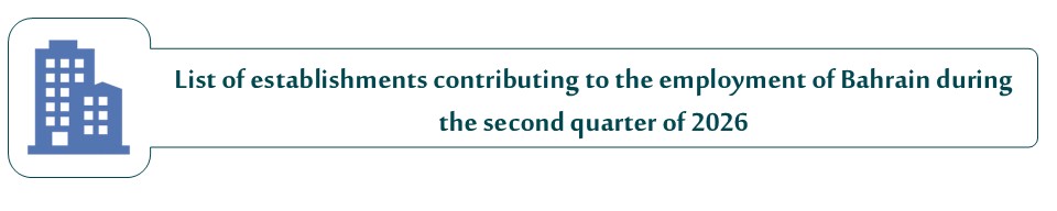 List of establishments contributing to the employment of Bahrain during the second quarter of 2026